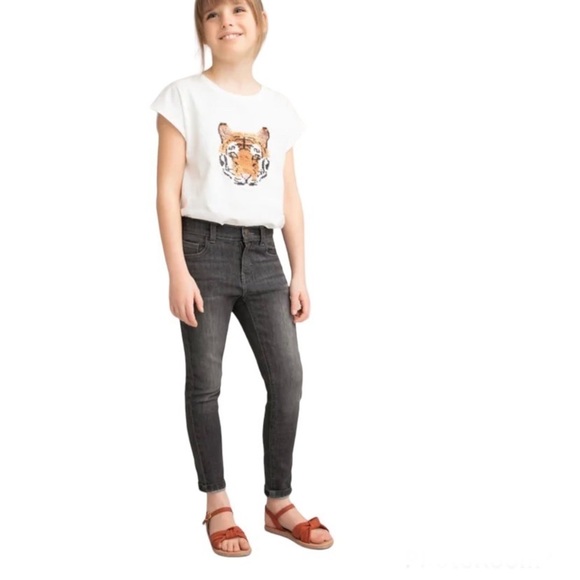 OLD Navy girls 14Y charcoal grey frayed hem ballerina jeggings - Picture 1 of 5